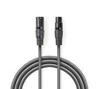 Nedis Cavo DMX digitale da 110 Ohm XLR a 3 pin maschio 3.0 grigio
