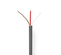 NEDIS - Cavo microfono - 2 x 0,125 mm² - 100 m - rotondo - rotolo - rame - PVC - grigio scuro