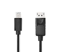 NEDIS Cavo Mini Displayport | DisplayPort 1.2 | Mini DisplayPort maschio | spina DisplayPort | 21.6 Gbps | nichelato | 2.00 m | rotondo | PVC | nero | sacchetto di plastica