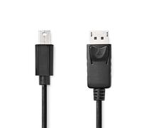NEDIS Cavo Mini Displayport | DisplayPort 1.2 | Mini DisplayPort maschio | spina DisplayPort | 21.6 Gbps | nichelato | 1.00 m | rotondo | PVC | nero | sacchetto di plastica