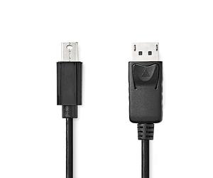 NEDIS Cavo Mini Displayport | DisplayPort 1.2 | Mini DisplayPort maschio | spina DisplayPort | 21.6 Gbps | nichelato | 2.00 m | rotondo | PVC | nero | sacchetto di plastica