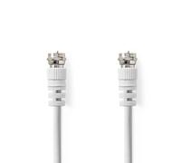NEDIS Cavo satellitare e antenna | spina F | spina F | nichelato | 75 Ohm | doppia schermatura | 1.00 m | rotondo | PVC | bianco | etichetta
