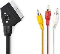 NEDIS Cavo SCART Commutabile Péritel Maschio - 3x RCA Maschi 2,0 m Nero