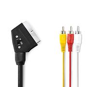 Nedis Cavo SCART Switch SCAR T Maschio - 3x RCA Maschio, 1.0, nero
