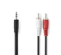Nedis, Cavo splitter audio stereo da jack 3,5 mm a 2 RCA 3 m, Nero