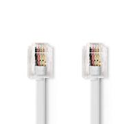 NEDIS Cavo telefonico | RJ11 (6P4C) | Connettore RJ11 (6P4C) | 5.00 m | Design cavo: piatto | Tipo di cavo: RJ11 | Trasparente/Bianco 5.00 m