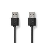 NEDIS Cavo USB 2.0 Prolunga USB, Cavo Stampante USB | Nedis Cavo USB | USB 2.0 | spina USB-A | spina USB-A | 480 Mbps | nichelato | 2.00 m | rotondo | PVC | nero | gancio