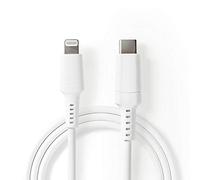 Nedis Cavo USB | USB 2.0 | Connettore Apple Lightning a 8 pin | USB Type-C ™ maschio | 480 Mbps | 60 W | Placcato nickel | Tondo | PVC | Confezione con finestra 1.00 m Bianco