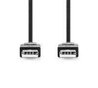 NEDIS Cavo USB - USB 2.0 - Connettore USB-A - Connettore USB-A - 480 Mbps - Nichelato - 3.00 m - Rotondo - PVC - Nero - Etichetta