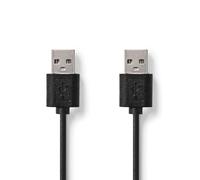 NEDIS Cavo USB | USB 2.0 | spina USB-A | spina USB-A | 480 Mbps | nichelato | 2.00 m | rotondo | PVC | nero | gancio