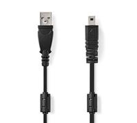 NEDIS Cavo USB | USB 2.0 | spina USB-A | UC-E6 8 pin maschio | 480 Mbps | nichelato | 2.00 m | rotondo | PVC | nero | sacchetto di plastica