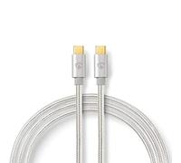 NEDIS Cavo USB | USB 2.0 | Stecker USB-C™ | Stecker USB-C™ | 480 Mbps | Pagine | 1.00 m | rund | Geflochten/IT