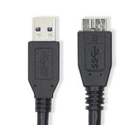 NEDIS Cavo USB | USB 3.2 Gen 1 | spina USB-A | USB Micro B maschio | 5 Gbps | nichelato | 1.00 m | rotondo | PVC | blu | sacchetto di plastica