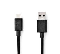 NEDIS Cavo USB | USB 3.2 Gen 1 | USB-A maschio | USB-C™ maschio | 5 Gbps | Placcato nickel | 1.00 m | Tondo | PVC | Nero | Scatola