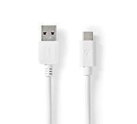 Nedis Cavo USB | USB 3.2 Gen 1 | USB-A maschio | USB Type-C ™ maschio | 5 Gbps | 60 W | Placcato nickel | 2.00 m | Tondo | PVC | Scatola 2.00 m Bianco