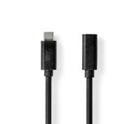 NEDIS Cavo USB | USB 3.2 Gen 1 | USB Type-C ™ maschio | USB Type-C ™ femmina | 5 Gbps | 60 W | nichelato | 1.00 m | rotondo | PVC | nero | sacchetto di plastica