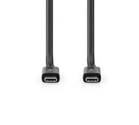 NEDIS Cavo USB - USB 4.0 Gen 3x2 - Connettore USB-C - 240 W - 8K@60Hz - 40 Gbps - Nichelato - 1.00 m - Rotondo - PVC - Nero - Etichetta