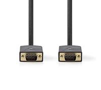 NEDIS - Cavo VGA, connettore VGA, placcato oro, 10 m, rotondo, ABS, colore: Antracite