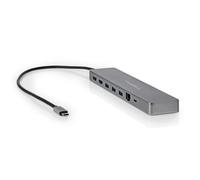 Nedis Adattatore USB multi-porta - USB 3.2 Gen 1 - Connettore USB-C™ - Micro SD / RJ45 femmina/SD / 2x HDMI™ / 2x USB-C™ / 3x USB-A femmina - 0,40 m - Rotondo - Placcato oro - TPE - Antracite -