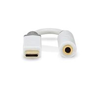 NEDIS CCBW65950WT01 - Adattatore USB 2.0, spina USB-C™, presa da 3,5 mm, 0,1 m, rotondo, placcato oro, PVC, bianco, scatola