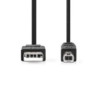 Cavo USB | USB 2.0 | USB-A maschio | USB-B maschio | 480 Mbps | Placcato nickel | 1.00 m | Tondo | PVC | Nero | Busta