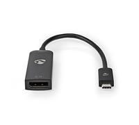 NEDIS CCGB64353BK02 - Adattatore USB, USB 3.2 Gen 1, connettore USB-C™, presa DisplayPort, 0,20 m, rotondo, nichelato, PVC, colore: Nero