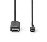 Nedis CCGB64655BK20 Adattatore USB | USB 3.2 Gen 1 | USB-C™ maschio | HDMI maschio | 2 m | rotondo | nichelato | PVC | nero | scatola