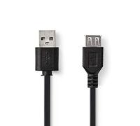 NEDIS CCGT60010BK20 cavo USB 2 m USB 2.0 USB A Nero