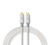 Nedis CCTB64020AL20 câble USB 2 m USB4 Gen 2x2 USB C Argent