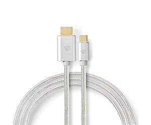 Nedis CCTB64655AL20 adaptateur graphique USB 3840 x 2160 pixels Aluminium