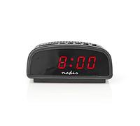 NEDIS CLDK008BK Sveglia digitale da tavolo Sveglia digitale da tavolo, Display a LED, funzione snooze, Nero Nero