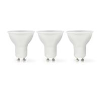 Nedis, Confezione da 3 LED GU10 Spot 4,5W 345lm 2700K IPX2 Lampadine in plastica [EEK: F]