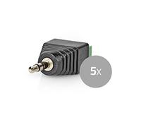 NEDIS CCTV connettore di Sicurezza | Morsettiera a 3 Vie | Jack Femmina da 3,5 mm | Femmina | Nero/Verde Male
