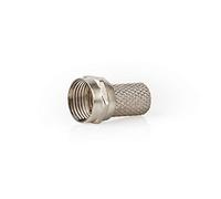 NEDIS Connettore F | Dritta | Maschio | Placcato Nickel | 75 Ohm | Twist-on | Diametro Ingresso Cavo: 7.0 mm | in Lega di Zinco | Argento | 25 pz. | Polybag 7.5 mm