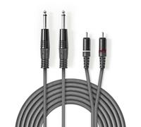 Nedis COTH23320GY30 cavo audio 3 m 2 x 6,35 mm 2 x RCA Grigio - Nouvo