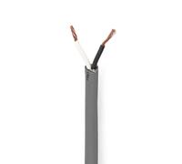 Cavo per altoparlante, 2 x 1,50 mm², rame, 100 m, rotondo, PVC, grigio scuro, rotolo