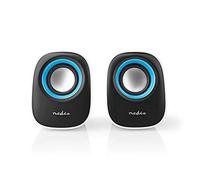 NEDIS CSPR10020BU - Altoparlante per PC, 2.0, 12 W, presa 3,5 mm, colore: Bianco/Blu