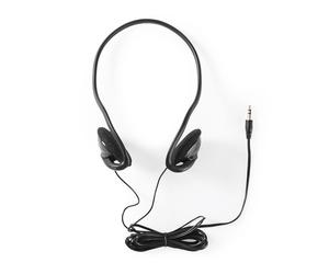 Nedis, Cuffie cablate da 3,5 mm con bassi potenti, ultraleggere da 1,10 m, Nero