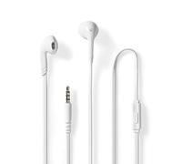 NEDIS Cuffie con cavo | 3,5 mm | Lunghezza corda: 1,20 m | Microfono incorporato | Bianco