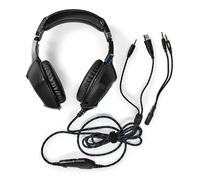 Nedis, Cuffie da gioco cablate stereo USB-A con telecomando integrato, Nero