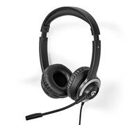 NEDIS Cuffie per PC | On Orecchio | Stereo | USB Type-A/USB Type-C™ | Microfono pieghevole | Nero