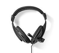 Nedis Cuffie per PC - tramite orecchio - Stereo - 1 x 3,5 mm / 2 x 3,5 mm - Microfono pieghevole - Nero