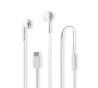 Nedis Cuffie USB C Auricolari con cavo USB C Auricolari tipo C Cuffie in-ear cablate con microfono e controllo del volume per iPhone 15 Plus Samsung Galaxy S23 S22 S21 FE iPad Pro Huawei Google Pixel