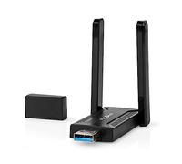 Nedis Dongle di rete | Wi-Fi | AC1200 | 2.4/5 GHz (Dual Band) | USB3.0 | Wi-Fi Speed totale: 1200 Mbps | Windows 10 / Windows 11 / Windows 8