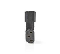NEDIS Extension Plug - IEC-320-C13 - IEC-320-C14 - Angolo sinistro - Nichelato - PVC - Nero - Scatola - 1 pezzo