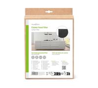 NEDIS Filtro antigrasso universale per cappa da cucina, 390 g/m², carbone attivo in schiuma, tagliabile, 57 × 47 cm, nero