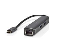 Nedis, Hub USB-C 5-in-1 a RJ45 femmina / 3USB-A / Uscita HDMI 4K 5Gbps 0,2 m