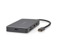 Nedis, Hub USB-C a RJ45 / 3USB-A / Micro SD / USB-C PD 3.0 / 2HDMI 4K 5Gbps 0,2m