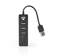 Nedis Hub USB | spina USB-A | presa USB-A | 3 porte porte (s) | Alimentazione tramite USB | SD & MicroSD / 3 X USB