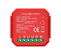 Nedis, Interruttore Connesso Zigbee 3.0 200W per Doppio Dimmer, Rosso